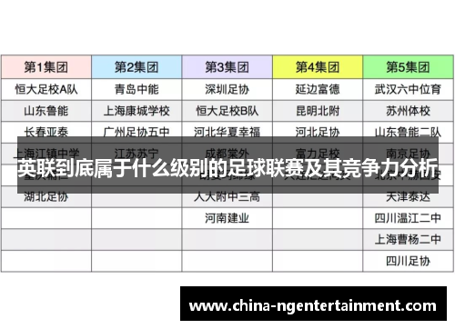 英联到底属于什么级别的足球联赛及其竞争力分析